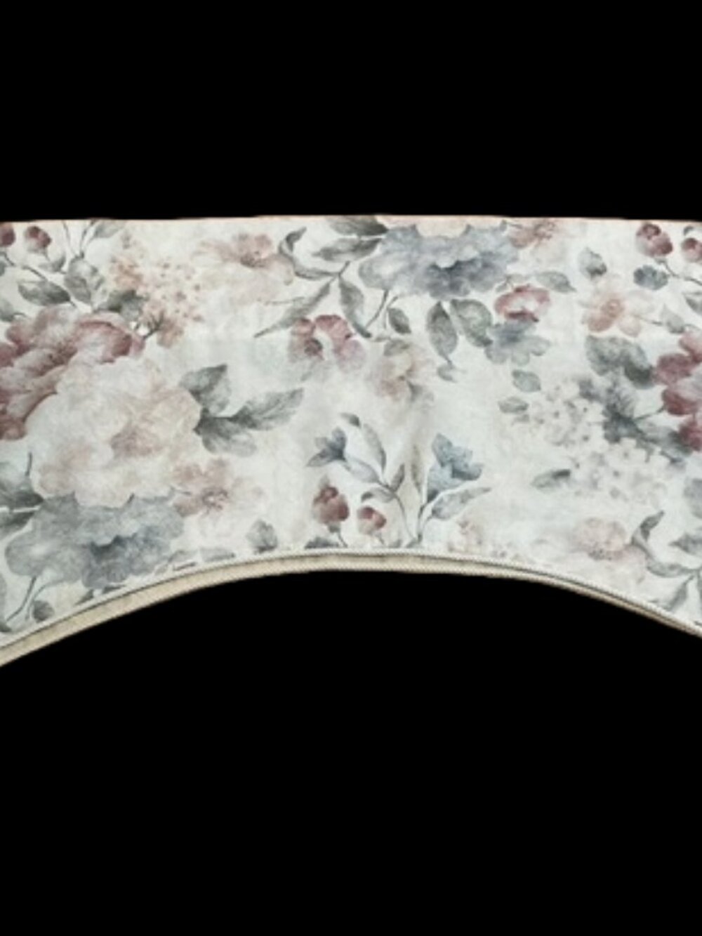 Two Burlington Floral Scalloped Window Valances Cream Green & Pink Accents 84”
